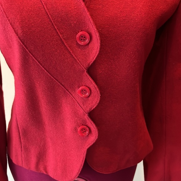 David Benjamin blazer  red cropped Jacket size 3 - Picture 2 of 10